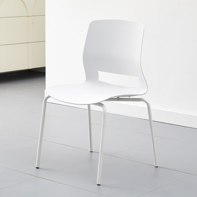 Moderne Einfachheit Quadrat Kunststoff Kohlenstoffstahl Schreibtischstuhl Rückenlehne Für Home Office 