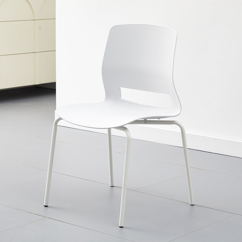 Moderne Einfachheit Quadrat Kunststoff Kohlenstoffstahl Schreibtischstuhl Rückenlehne Für Home Office 
