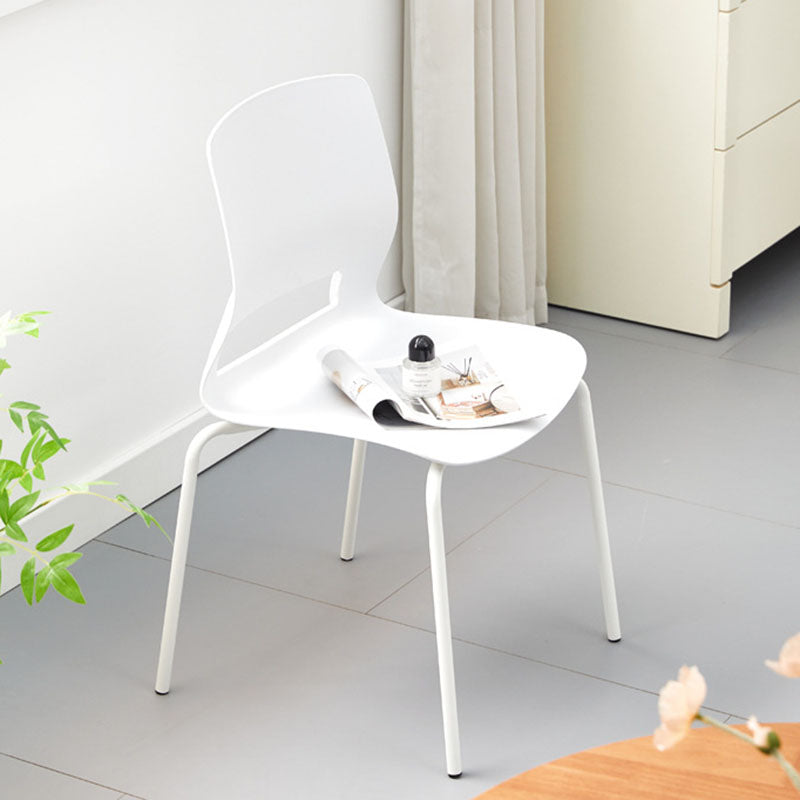 Moderne Einfachheit Quadrat Kunststoff Kohlenstoffstahl Schreibtischstuhl Rückenlehne Für Home Office 