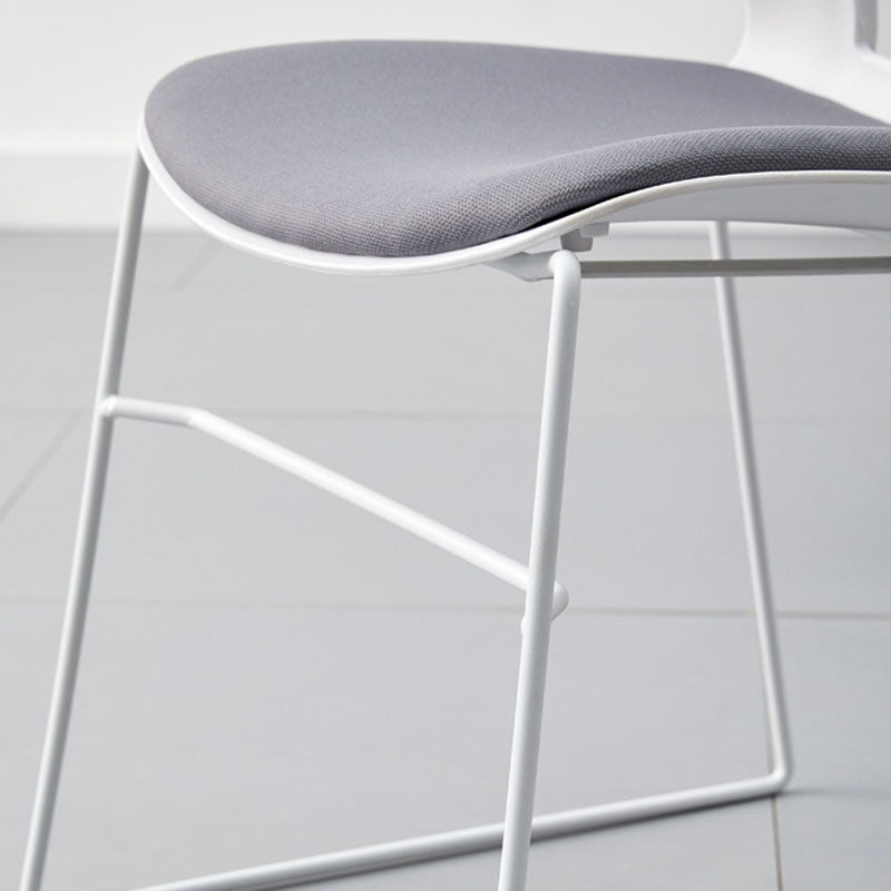 Moderne Einfachheit Quadrat Kunststoff Kohlenstoffstahl Schreibtischstuhl Rückenlehne Für Home Office 
