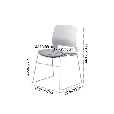 Moderne Einfachheit Quadrat Kunststoff Kohlenstoffstahl Schreibtischstuhl Rückenlehne Für Home Office 