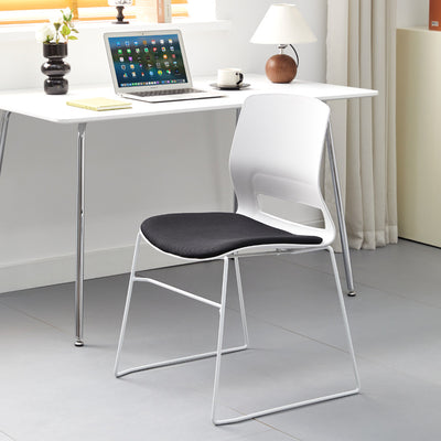 Moderne Einfachheit Quadrat Kunststoff Kohlenstoffstahl Schreibtischstuhl Rückenlehne Für Home Office 