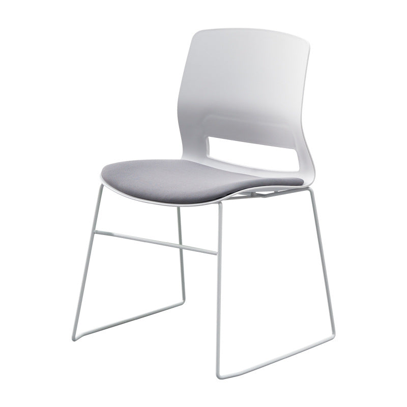 Moderne Einfachheit Quadrat Kunststoff Kohlenstoffstahl Schreibtischstuhl Rückenlehne Für Home Office 