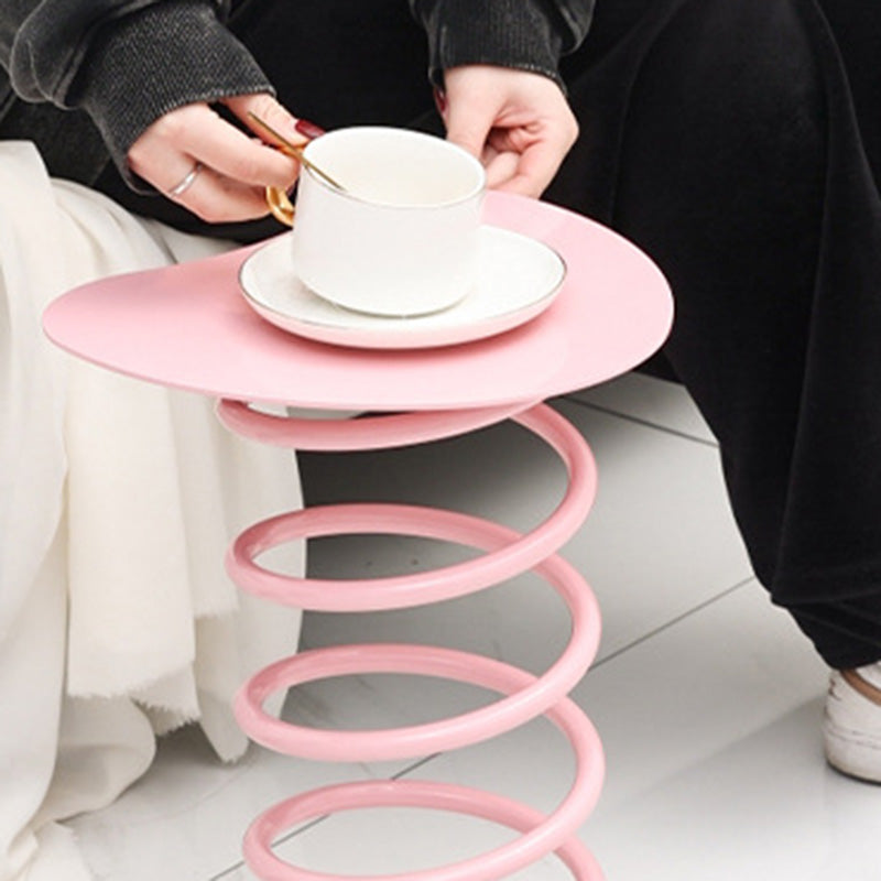 Silla de comedor contemporánea de primavera redonda de hierro y plástico para comedor 