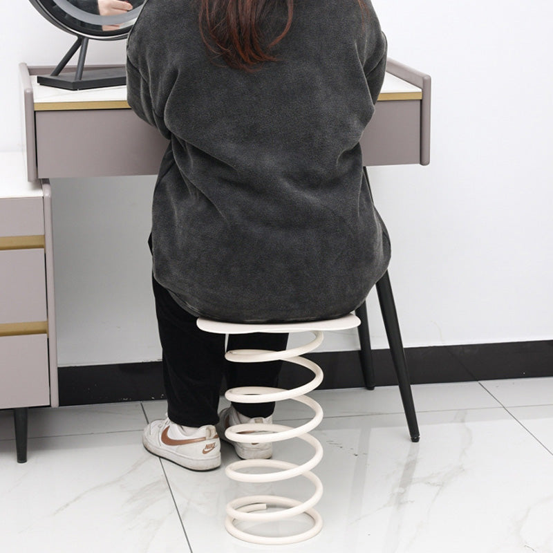 Silla de comedor contemporánea de primavera redonda de hierro y plástico para comedor 