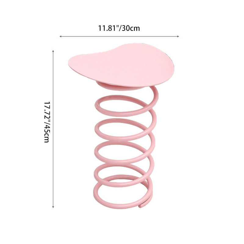 Silla de comedor contemporánea de primavera redonda de hierro y plástico para comedor 