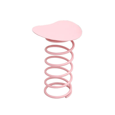 Silla de comedor contemporánea de primavera redonda de hierro y plástico para comedor 
