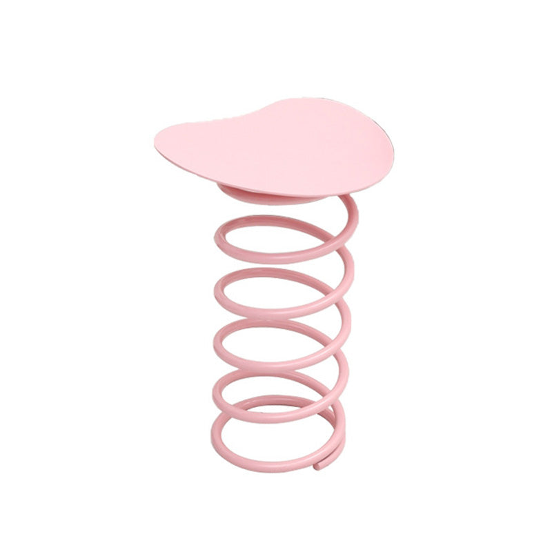 Silla de comedor contemporánea de primavera redonda de hierro y plástico para comedor 