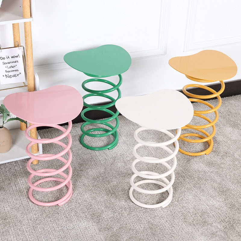 Silla de comedor contemporánea de primavera redonda de hierro y plástico para comedor 