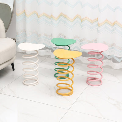 Silla de comedor contemporánea de primavera redonda de hierro y plástico para comedor 