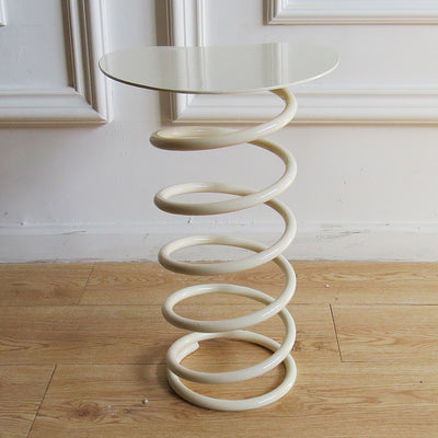 Silla de comedor contemporánea de primavera redonda de hierro y plástico para comedor 