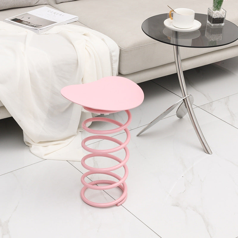 Silla de comedor contemporánea de primavera redonda de hierro y plástico para comedor 