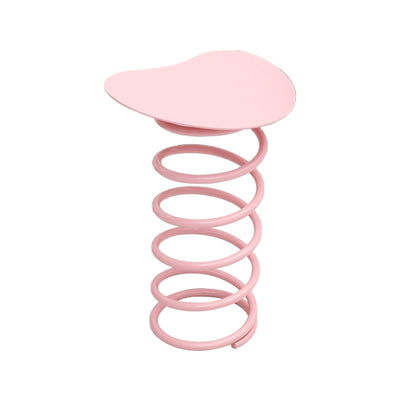 Silla de comedor contemporánea de primavera redonda de hierro y plástico para comedor 