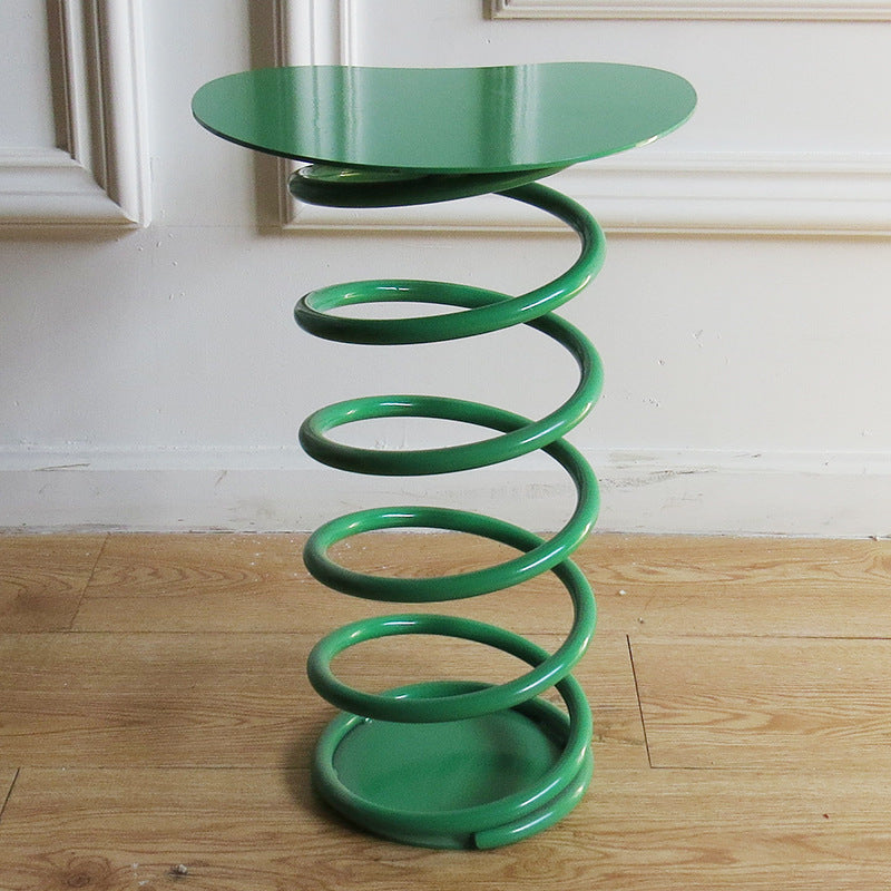 Silla de comedor contemporánea de primavera redonda de hierro y plástico para comedor 