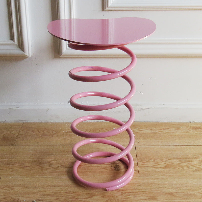 Silla de comedor contemporánea de primavera redonda de hierro y plástico para comedor 