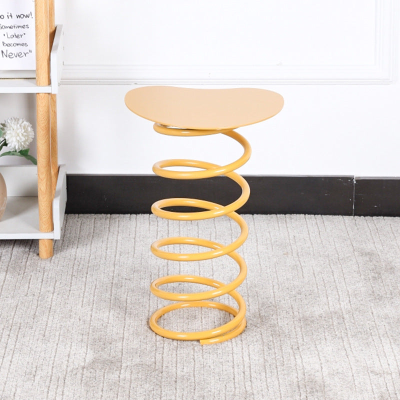 Silla de comedor contemporánea de primavera redonda de hierro y plástico para comedor 