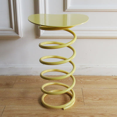 Silla de comedor contemporánea de primavera redonda de hierro y plástico para comedor 