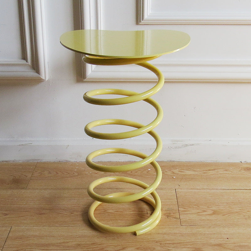 Silla de comedor contemporánea de primavera redonda de hierro y plástico para comedor 