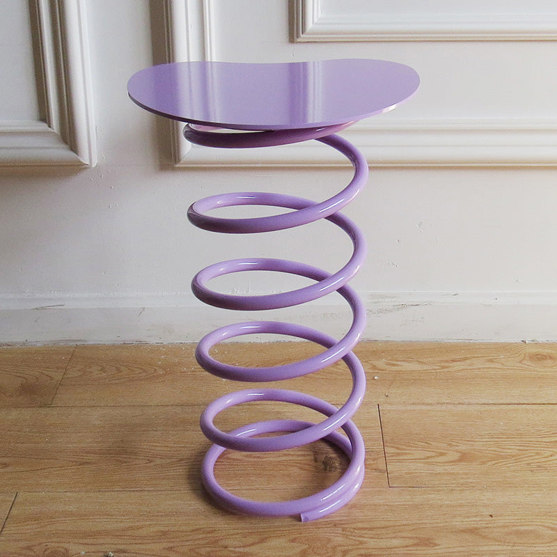 Silla de comedor contemporánea de primavera redonda de hierro y plástico para comedor 