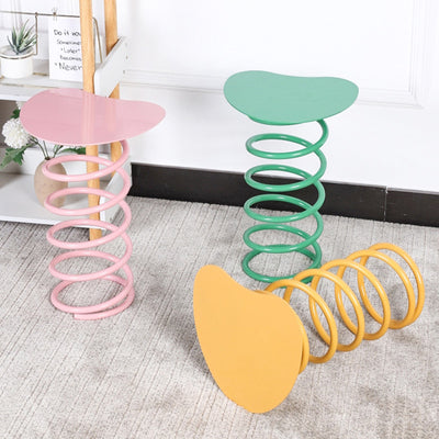 Silla de comedor contemporánea de primavera redonda de hierro y plástico para comedor 