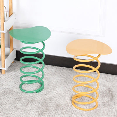 Silla de comedor contemporánea de primavera redonda de hierro y plástico para comedor 