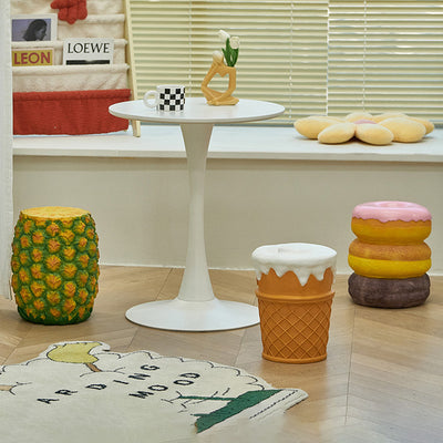 Zeitgenössischer kreativer runder Hocker aus Harz für das Schlafzimmer 