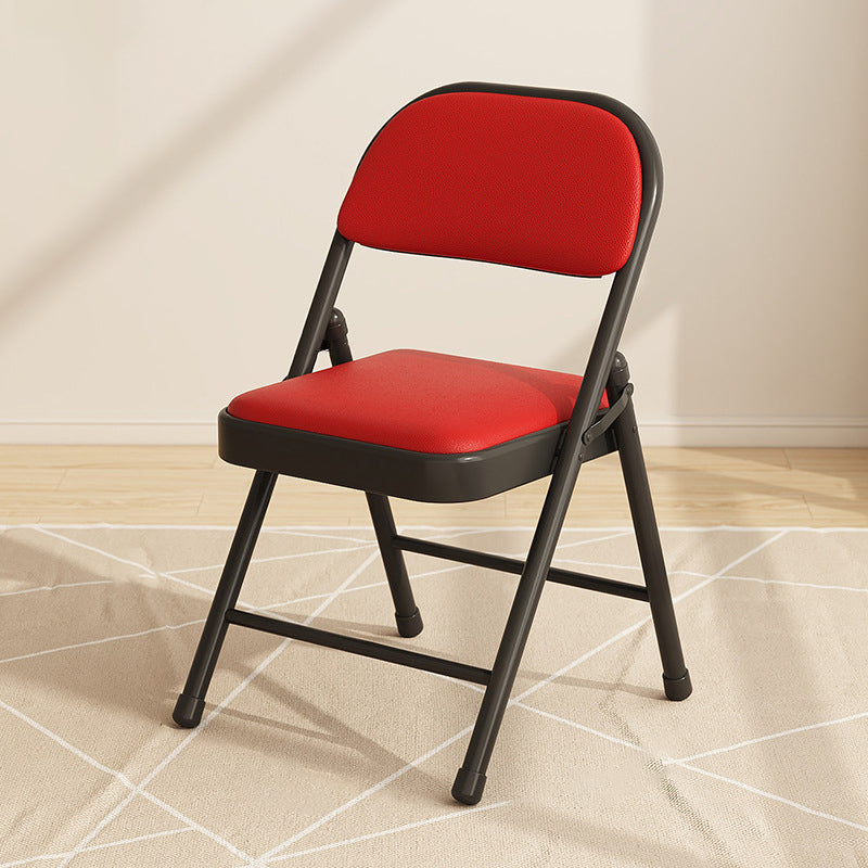Silla de comedor plegable con respaldo cuadrado de acero inoxidable de simplicidad moderna para comedor 