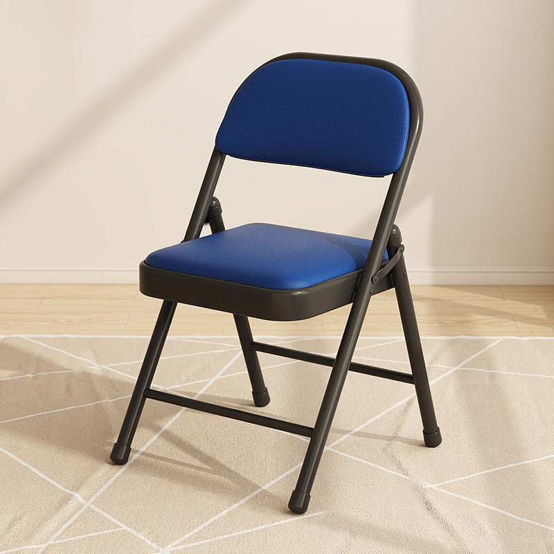 Silla de comedor plegable con respaldo cuadrado de acero inoxidable de simplicidad moderna para comedor 