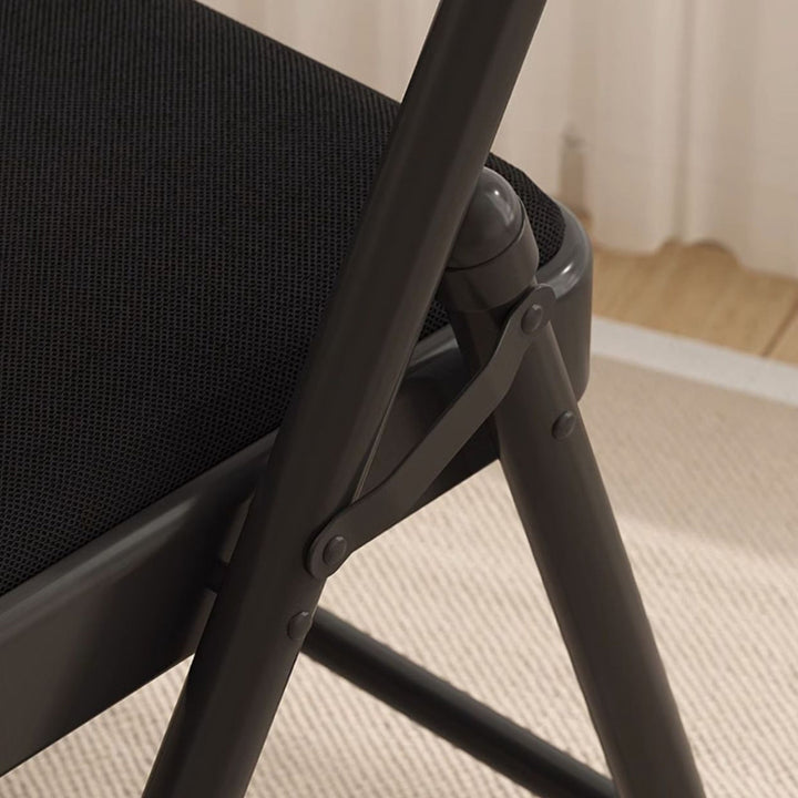 Silla de comedor plegable de estilo moderno y sencillo, con estructura de acero, cuero PU, esponja y respaldo, para comedor 