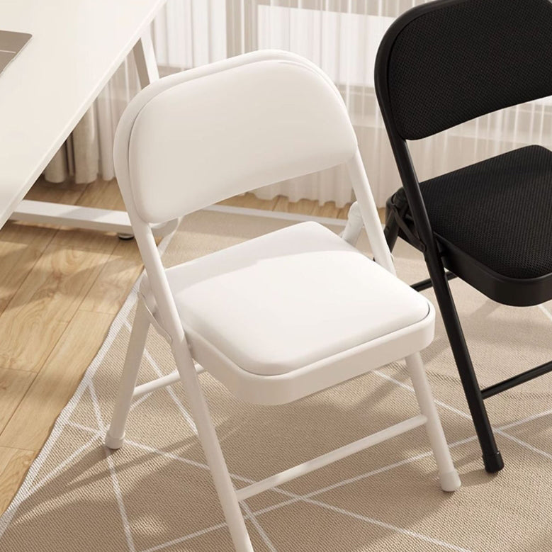 Silla de comedor plegable con respaldo cuadrado de acero inoxidable de simplicidad moderna para comedor 