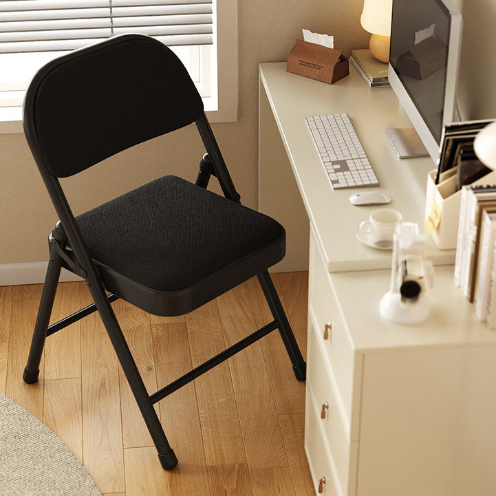 Silla de comedor plegable con respaldo cuadrado de acero inoxidable de simplicidad moderna para comedor 