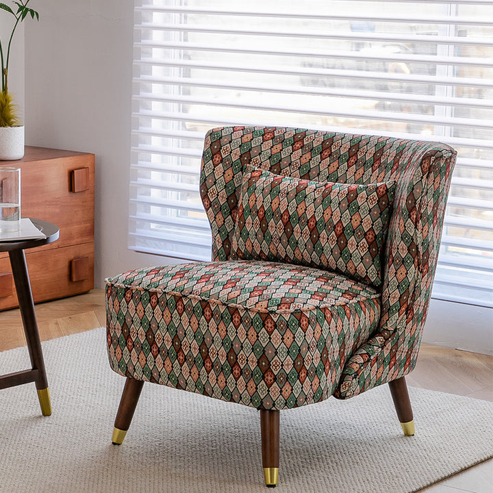 Chaise d'appoint en bois massif avec dossier en mousse haute densité de style vintage traditionnel pour salon 