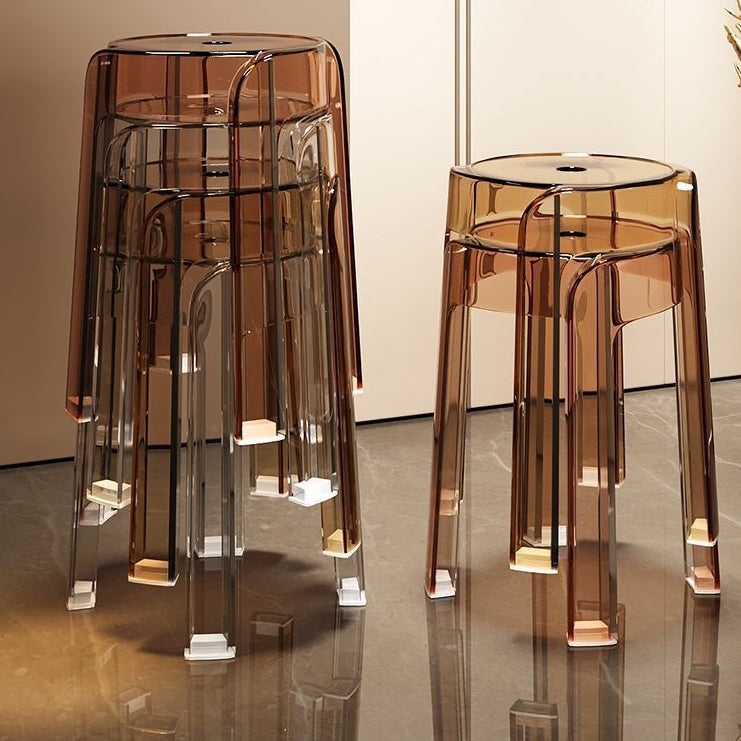 Silla de Comedor Redonda de Acrílico de Simplicidad Moderna para Comedor 