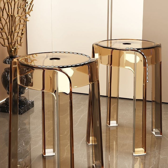 Silla de Comedor Redonda de Acrílico de Simplicidad Moderna para Comedor 