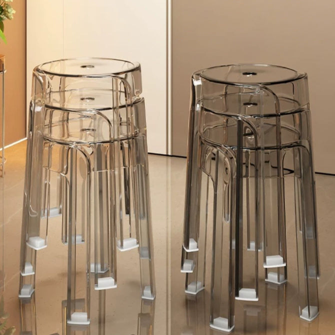Silla de Comedor Redonda de Acrílico de Simplicidad Moderna para Comedor 