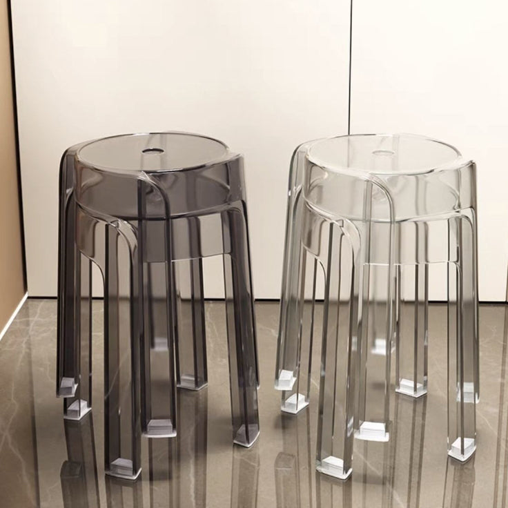 Silla de Comedor Redonda de Acrílico de Simplicidad Moderna para Comedor 