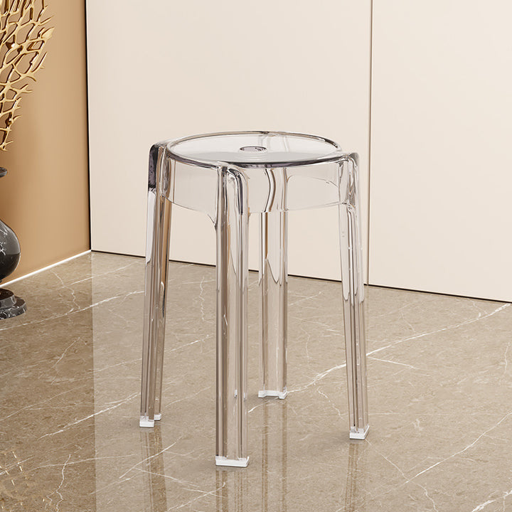 Moderner, schlichter runder Acryl-Esszimmerstuhl für das Esszimmer 