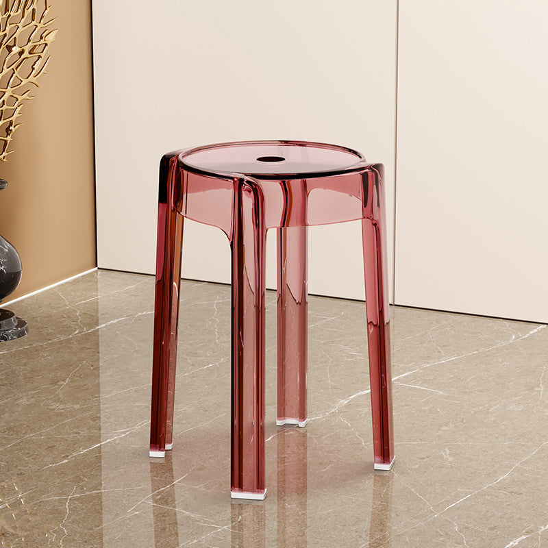 Silla de Comedor Redonda de Acrílico de Simplicidad Moderna para Comedor 