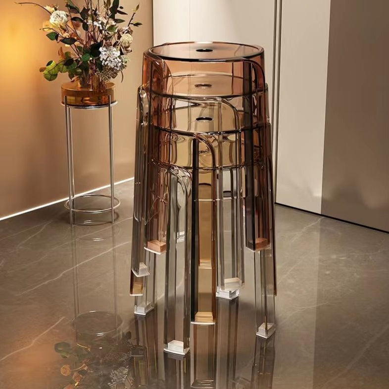Silla de Comedor Redonda de Acrílico de Simplicidad Moderna para Comedor 