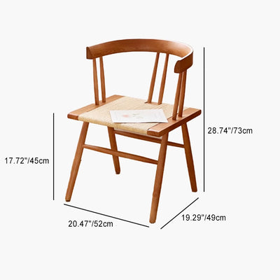 Respaldo de silla de comedor de cuerda de madera maciza cuadrada tradicional china para comedor 
