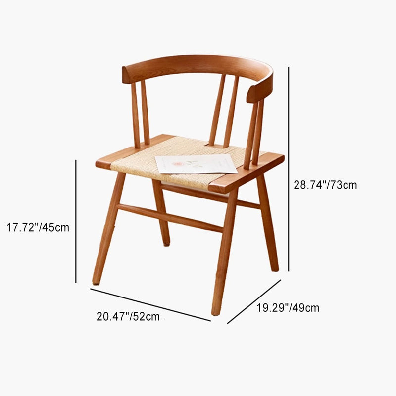 Respaldo de silla de comedor de cuerda de madera maciza cuadrada tradicional china para comedor 
