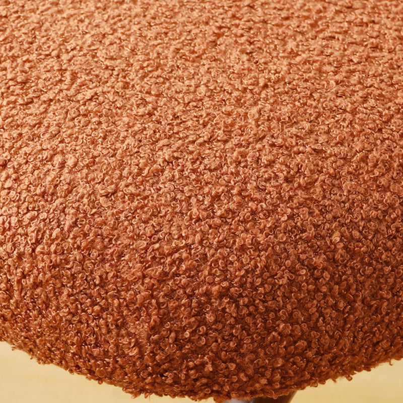 Modern Minimalist Doughnut Square Sherpa Fabric Iron Vanity Stool Backrest For Bedroom