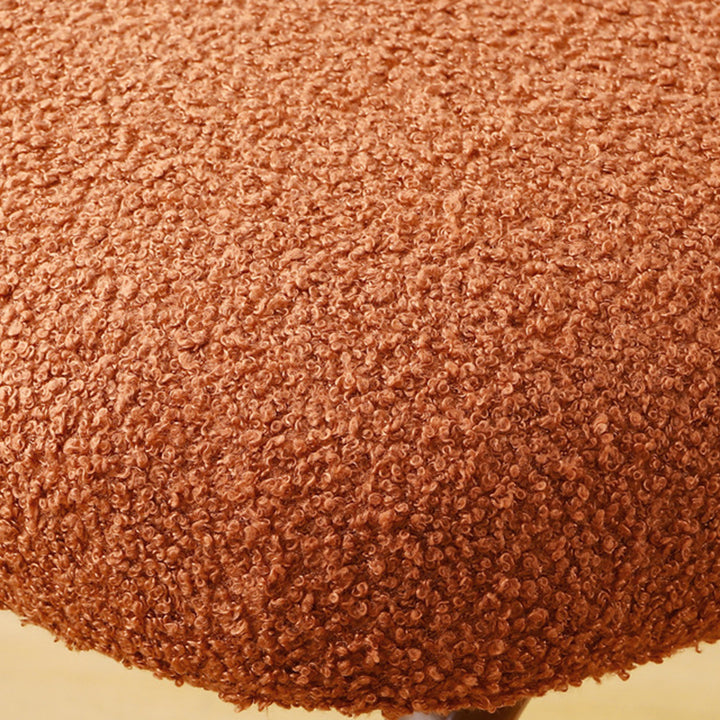 Modern Minimalist Doughnut Square Sherpa Fabric Iron Vanity Stool Backrest For Bedroom