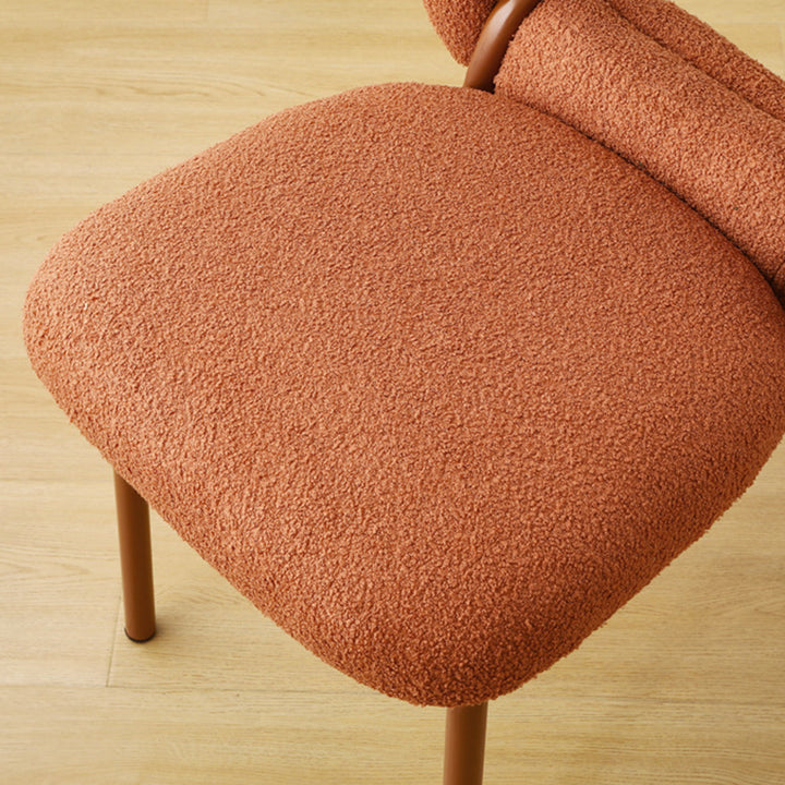 Modern Minimalist Doughnut Square Sherpa Fabric Iron Vanity Stool Backrest For Bedroom