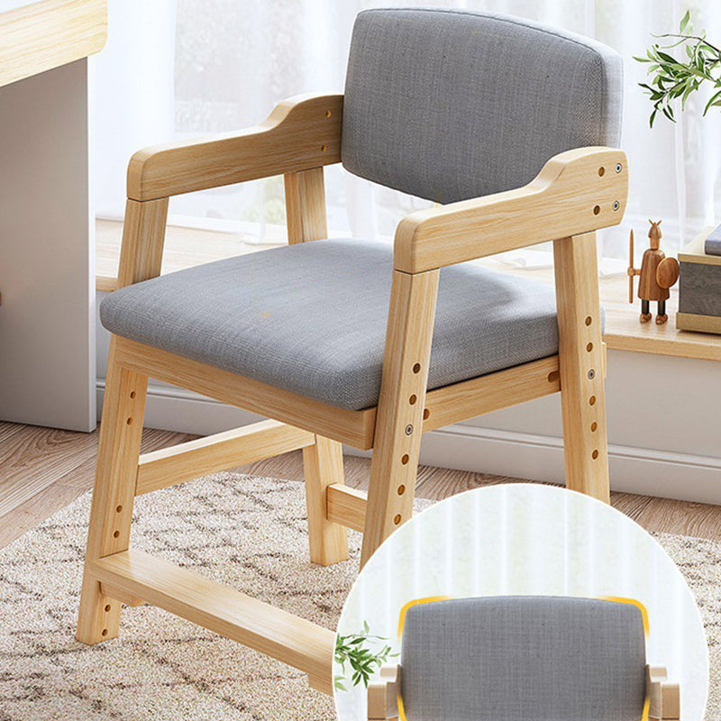 Taburete de tocador de madera maciza de alta resiliencia con respaldo y reposabrazos para dormitorio de simplicidad moderna 