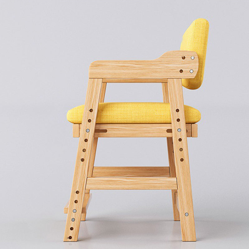 Taburete de tocador de madera maciza de alta resiliencia con respaldo y reposabrazos para dormitorio de simplicidad moderna 