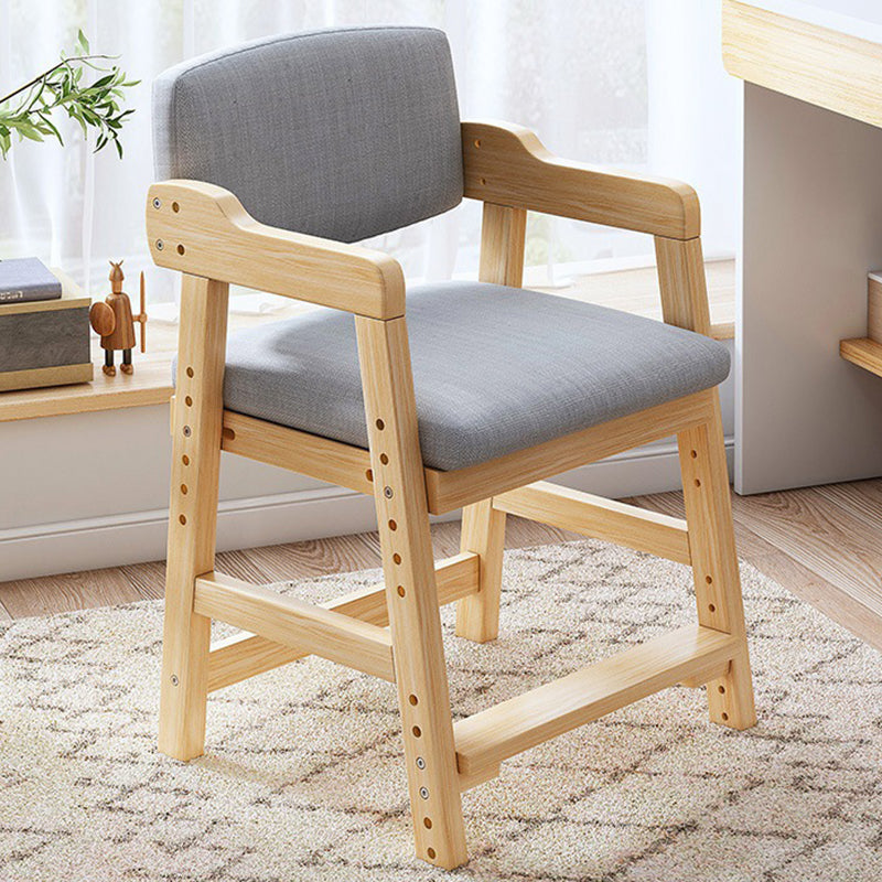 Taburete de tocador de madera maciza de alta resiliencia con respaldo y reposabrazos para dormitorio de simplicidad moderna 