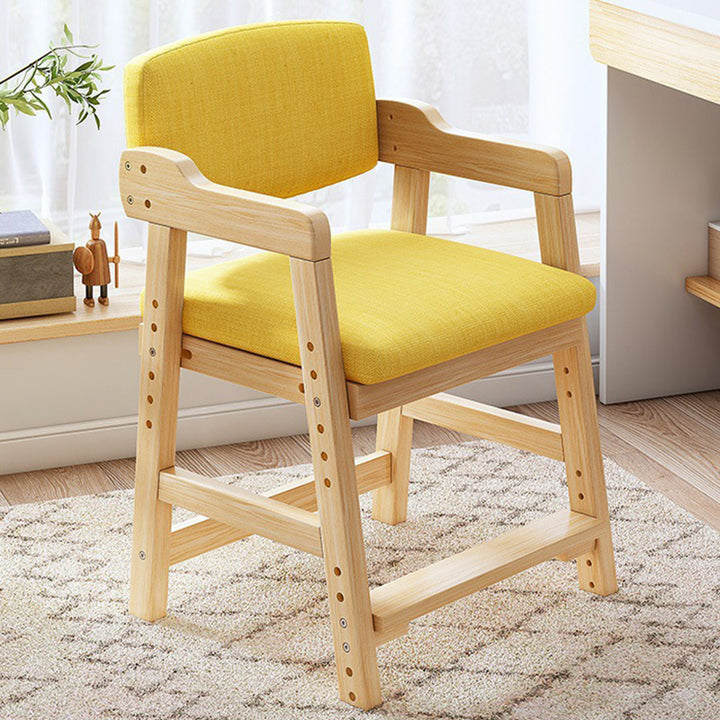 Modern Simplicity Square Cotton Linen Solid Wood High Resilience Foam Vanity Stool Backrest Armrest For Bedroom
