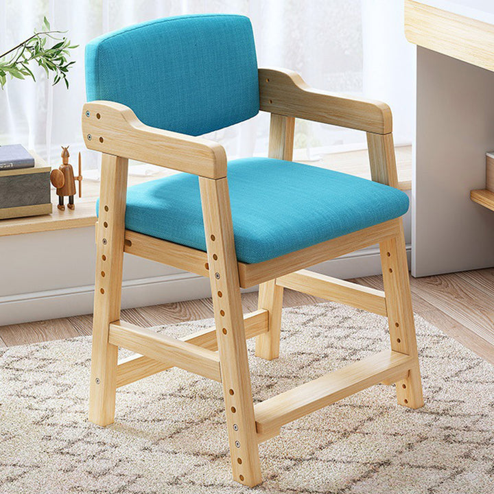 Modern Simplicity Square Cotton Linen Solid Wood High Resilience Foam Vanity Stool Backrest Armrest For Bedroom