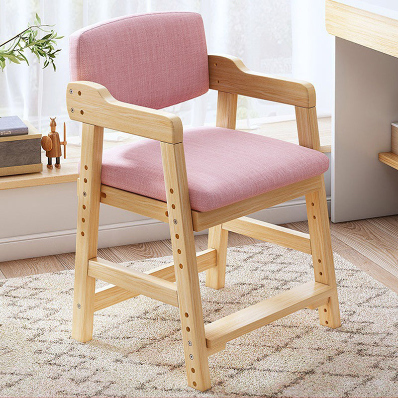 Taburete de tocador de madera maciza de alta resiliencia con respaldo y reposabrazos para dormitorio de simplicidad moderna 